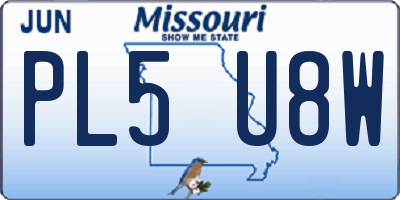 MO license plate PL5U8W