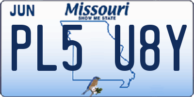 MO license plate PL5U8Y
