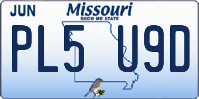 MO license plate PL5U9D