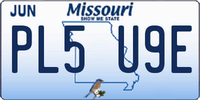 MO license plate PL5U9E