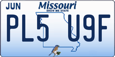 MO license plate PL5U9F