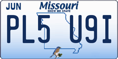 MO license plate PL5U9I