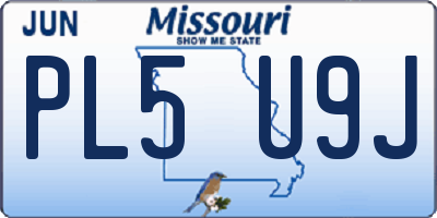 MO license plate PL5U9J