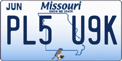 MO license plate PL5U9K