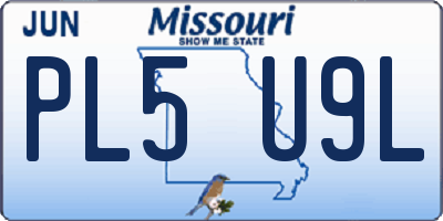 MO license plate PL5U9L
