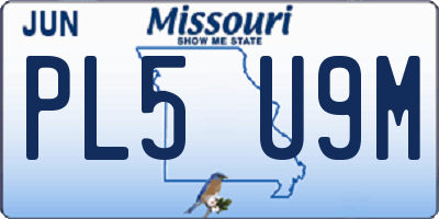 MO license plate PL5U9M