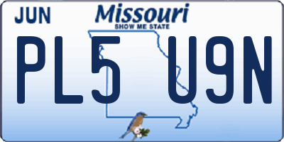 MO license plate PL5U9N