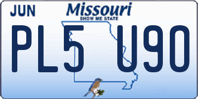 MO license plate PL5U9O