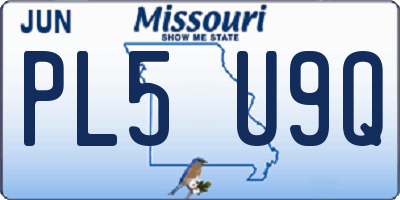 MO license plate PL5U9Q
