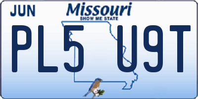 MO license plate PL5U9T