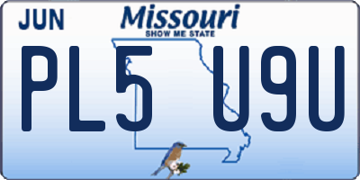 MO license plate PL5U9U