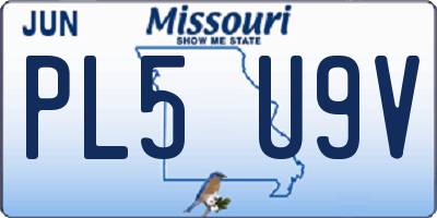 MO license plate PL5U9V