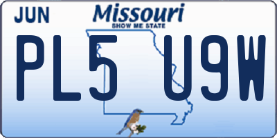 MO license plate PL5U9W