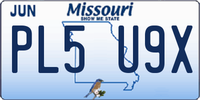 MO license plate PL5U9X