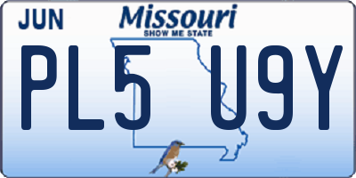 MO license plate PL5U9Y