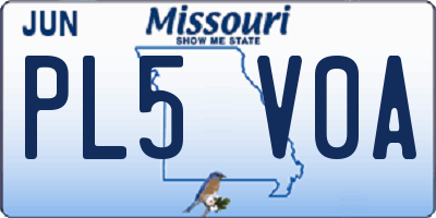 MO license plate PL5V0A