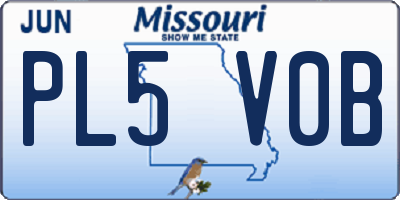 MO license plate PL5V0B
