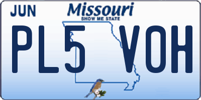 MO license plate PL5V0H