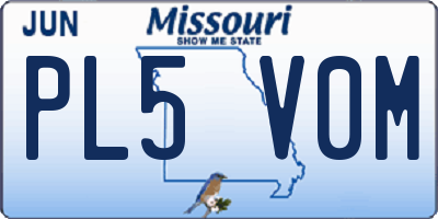 MO license plate PL5V0M