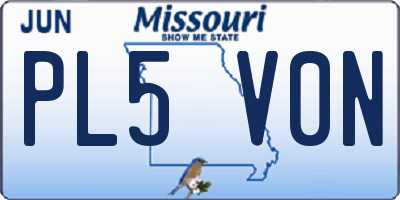 MO license plate PL5V0N