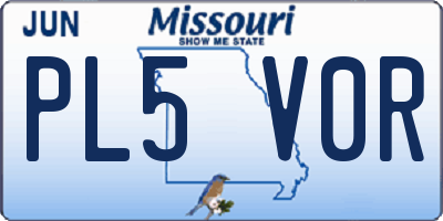 MO license plate PL5V0R