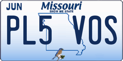 MO license plate PL5V0S