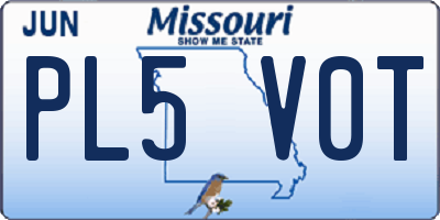 MO license plate PL5V0T
