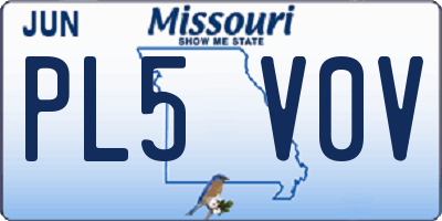 MO license plate PL5V0V