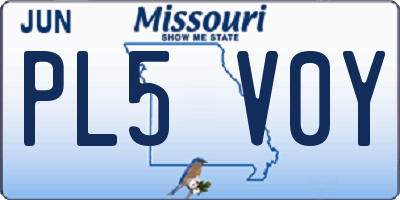 MO license plate PL5V0Y