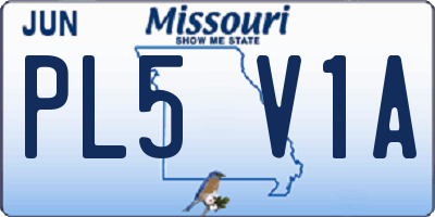 MO license plate PL5V1A
