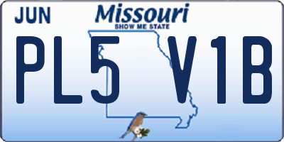 MO license plate PL5V1B