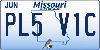 MO license plate PL5V1C