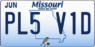 MO license plate PL5V1D