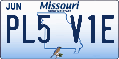 MO license plate PL5V1E