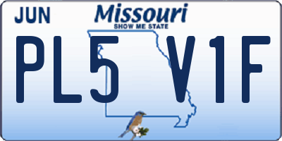 MO license plate PL5V1F
