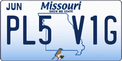 MO license plate PL5V1G