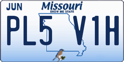 MO license plate PL5V1H