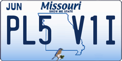 MO license plate PL5V1I