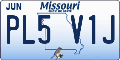 MO license plate PL5V1J