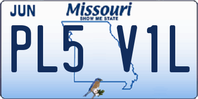 MO license plate PL5V1L