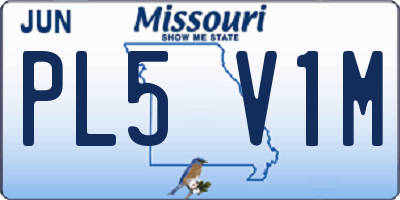 MO license plate PL5V1M