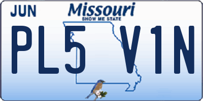 MO license plate PL5V1N