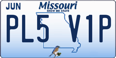 MO license plate PL5V1P