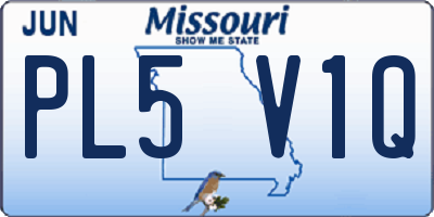 MO license plate PL5V1Q