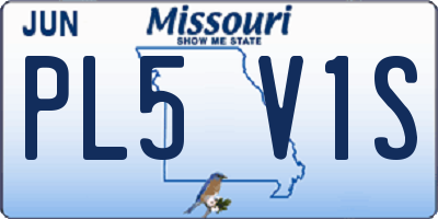 MO license plate PL5V1S