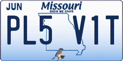 MO license plate PL5V1T