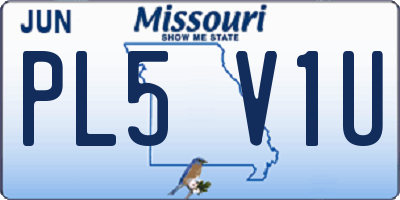 MO license plate PL5V1U