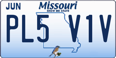 MO license plate PL5V1V