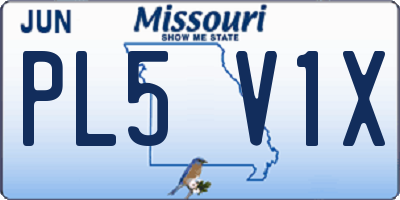 MO license plate PL5V1X