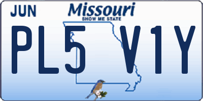 MO license plate PL5V1Y